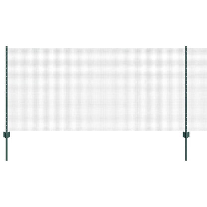 Fence with Posts Green 1 x 10 m Steel