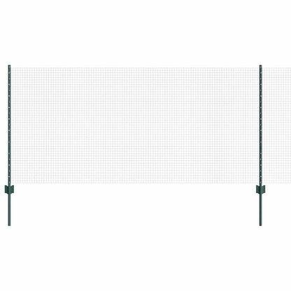 Fence with Posts Green 1 x 10 m Steel