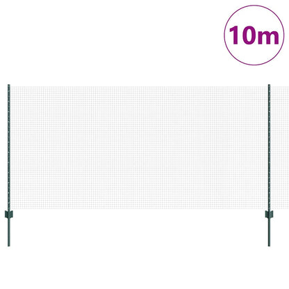 Fence with Posts Green 1.2 x 10 m Steel