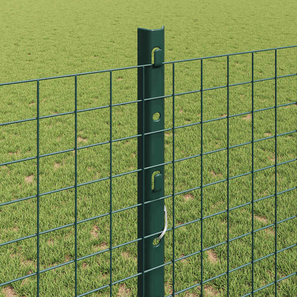 Fence with Posts Green 1.2 x 10 m Steel