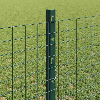 Fence with Posts Green 1.2 x 10 m Steel