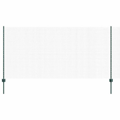 Fence with Posts Green 1.2 x 10 m Steel