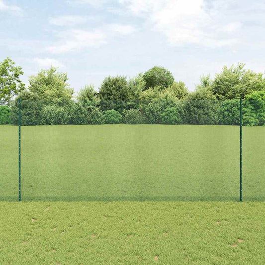 Fence with Posts Green 1.4 x 10 m Steel