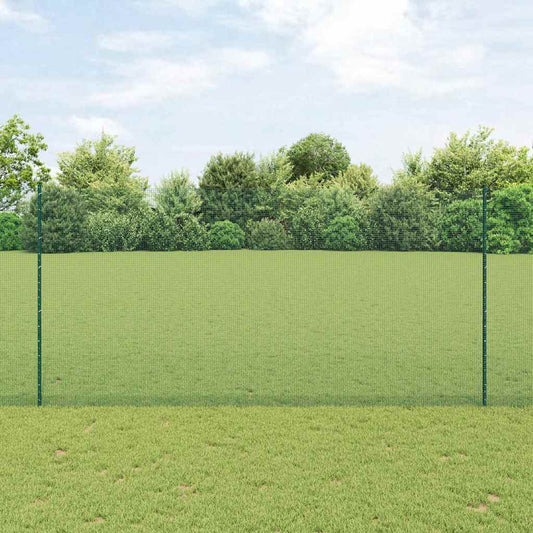 Fence with Posts Green 1.6 x 10 m Steel