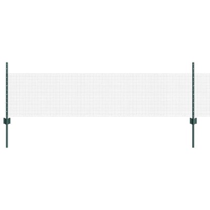 Fence with Posts Green 0.5 x 25 m Steel