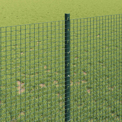 Fence with Posts Green 1 x 25 m Steel