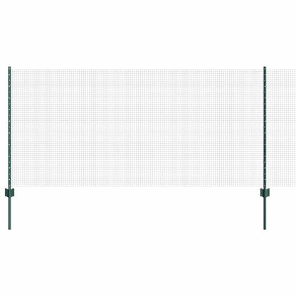 Fence with Posts Green 1 x 25 m Steel