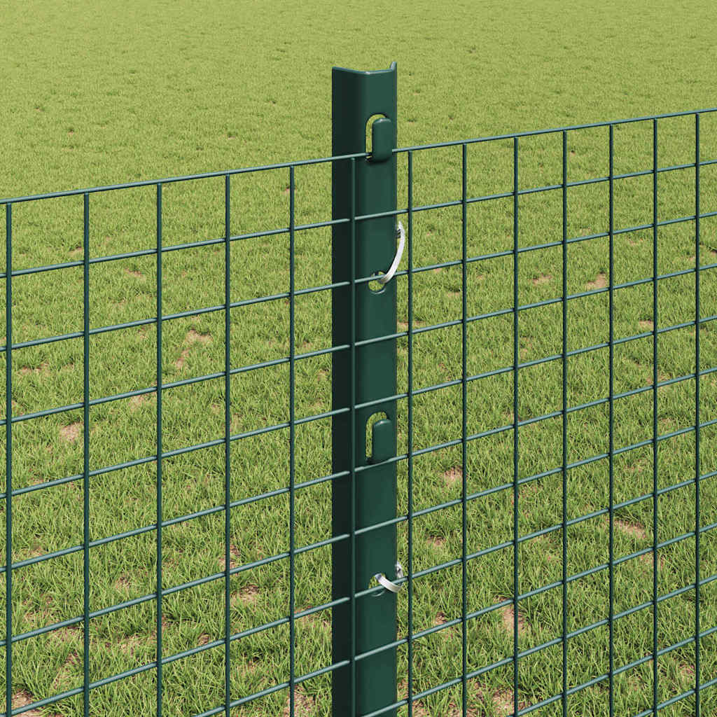 Fence with Posts Green 1.2 x 25 m Steel