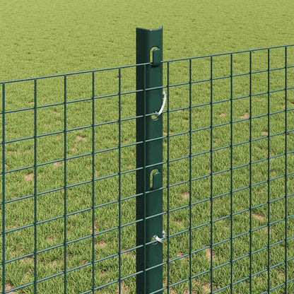 Fence with Posts Green 1.2 x 25 m Steel