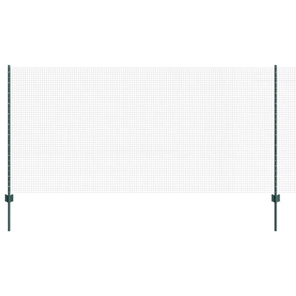 Fence with Posts Green 1.2 x 25 m Steel