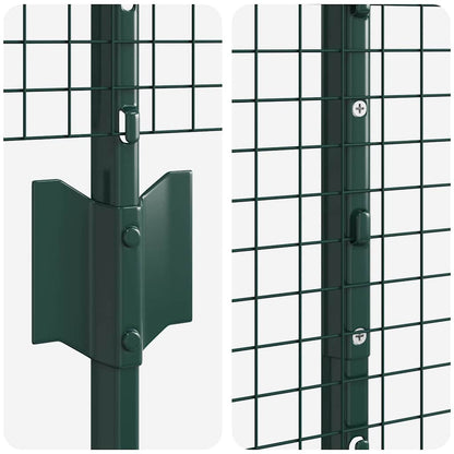 Fence with Posts Green 1.4 x 25 m Steel