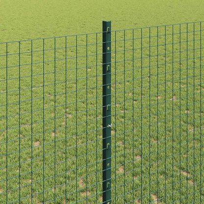 Fence with Posts Green 1.4 x 25 m Steel