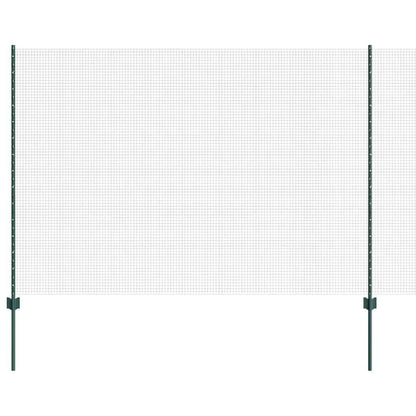 Fence with Posts Green 1.5 x 25 m Steel