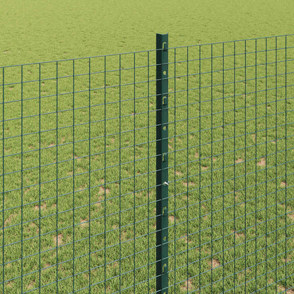Fence with Posts Green 1.6 x 25 m Steel