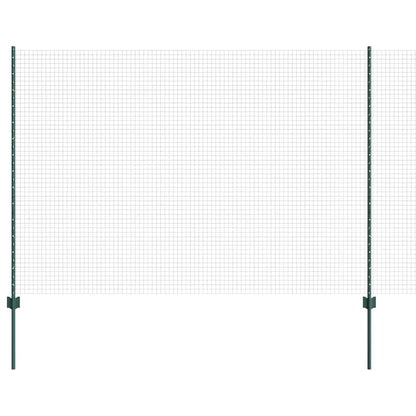 Fence with Posts Green 1.6 x 25 m Steel