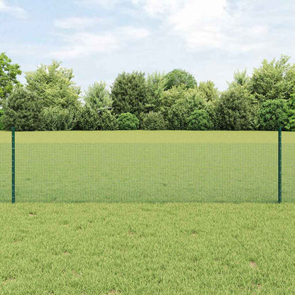 Fence with Posts Green 0.5 x 50 m Steel