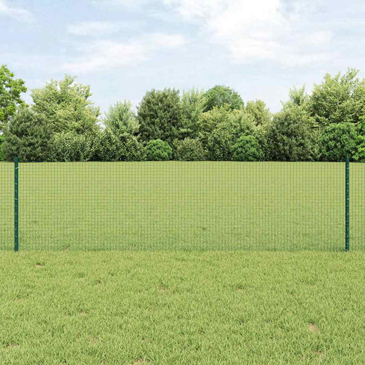 Fence with Posts Green 0.6 x 50 m Steel
