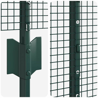 Fence with Posts Green 1.4 x 50 m Steel