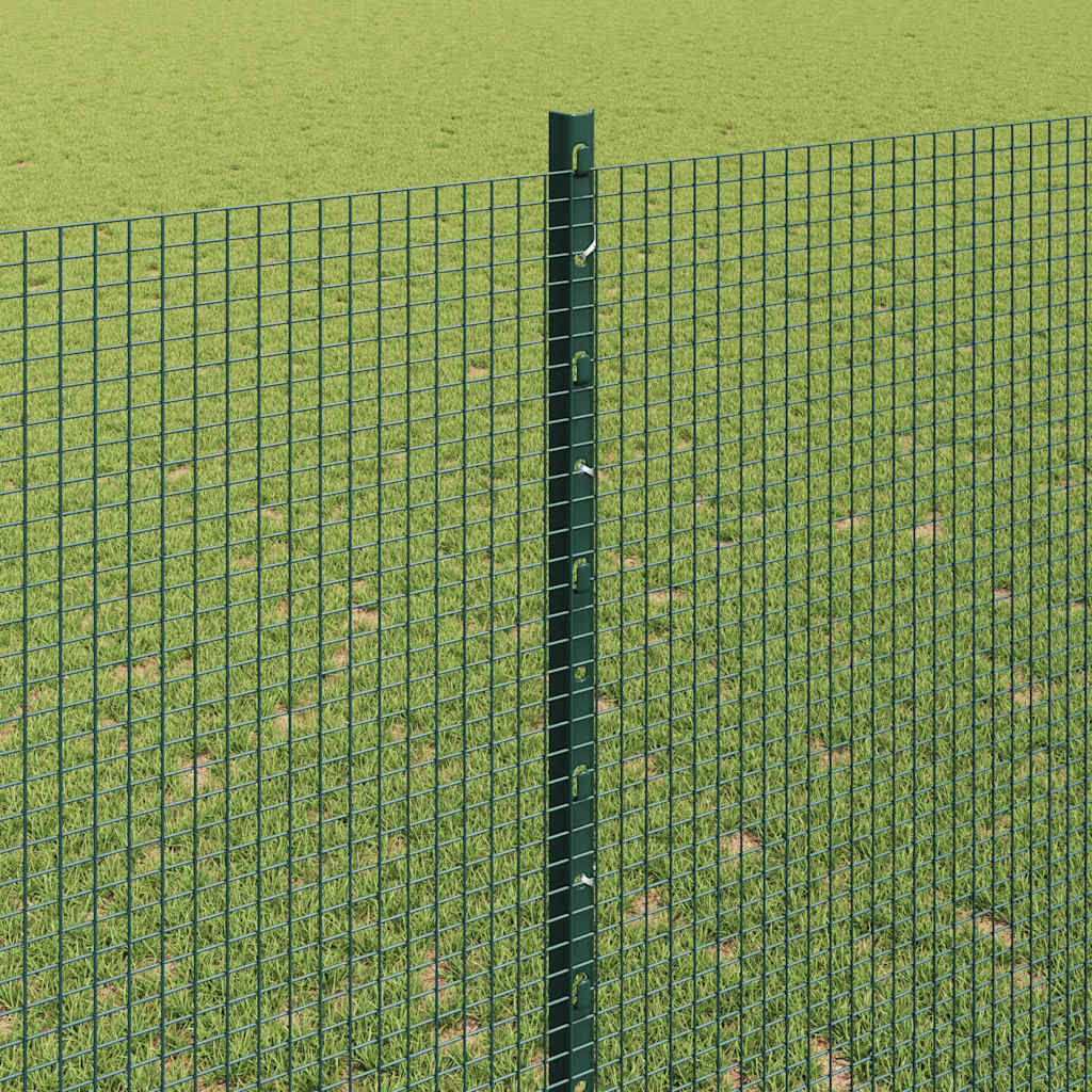 Fence with Posts Green 1.4 x 50 m Steel
