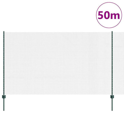 Fence with Posts Green 1.4 x 50 m Steel