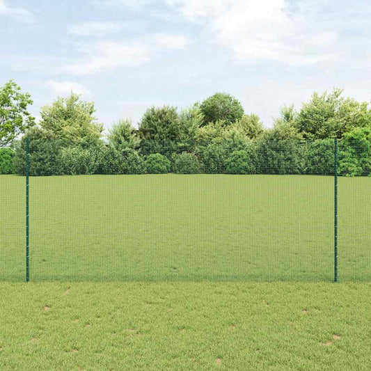 Fence with Posts Green 1.4 x 50 m Steel