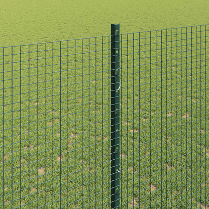 Fence with Posts Green 1.5 x 50 m Steel