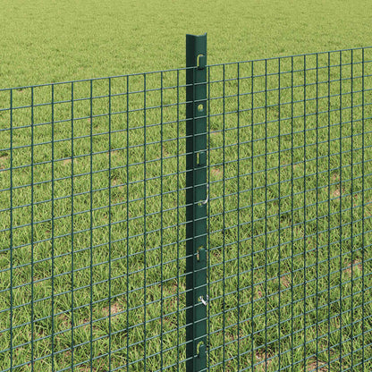 Fence with Posts Green 0.6 x 100 m Steel