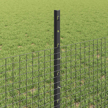 Fence with Posts Grey 0.5 x 10 m Steel