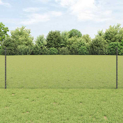 Fence with Posts Grey 0.8 x 10 m Steel
