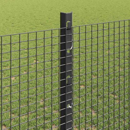 Fence with Posts Grey 1.2 x 10 m Steel