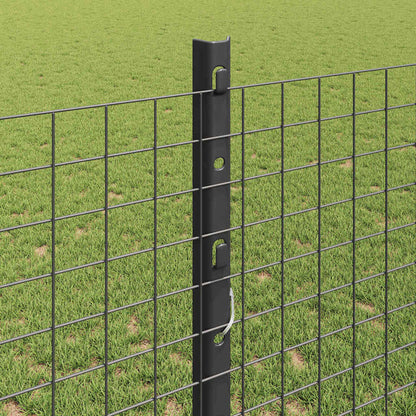 Fence with Posts Grey 1.2 x 10 m Steel