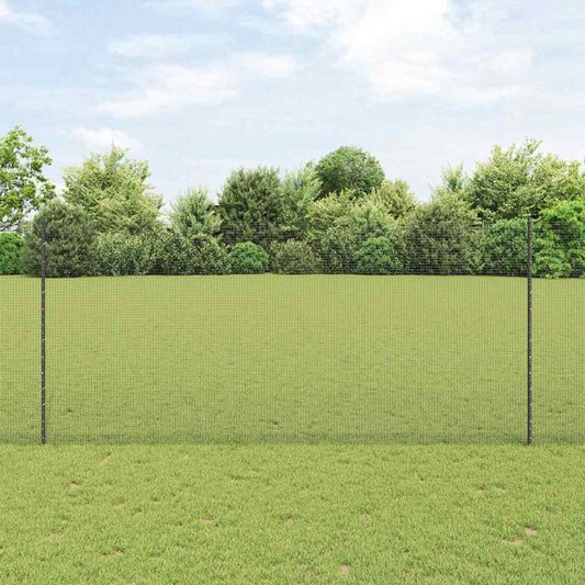 Fence with Posts Grey 1.4 x 10 m Steel