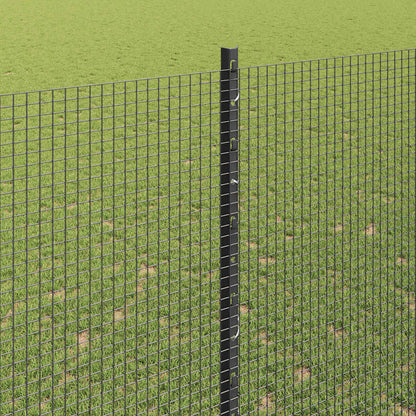 Fence with Posts Grey 1.6 x 10 m Steel