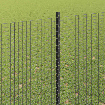 Fence with Posts Grey 1.6 x 10 m Steel