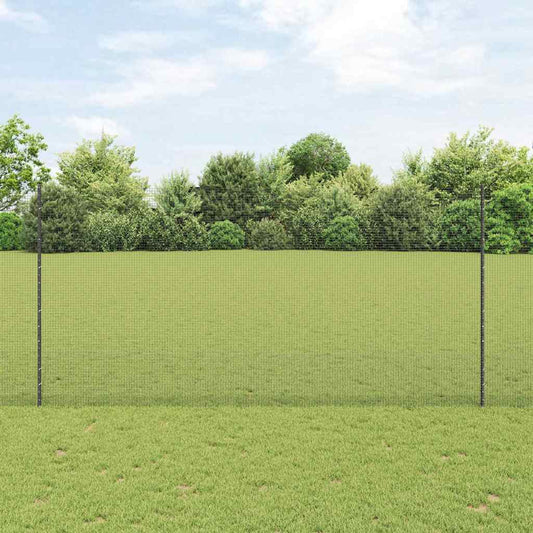 Fence with Posts Grey 1.6 x 10 m Steel