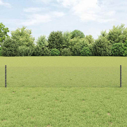 Fence with Posts Grey 0.4 x 25 m Steel