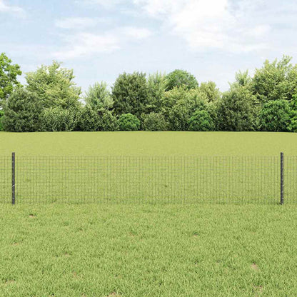 Fence with Posts Grey 0.4 x 25 m Steel