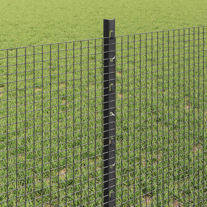 Fence with Posts Grey 0.6 x 25 m Steel