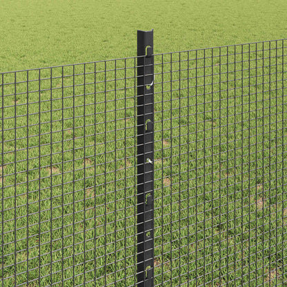 Fence with Posts Grey 0.8 x 25 m Steel