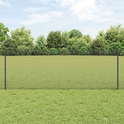 Fence with Posts Grey 0.8 x 25 m Steel