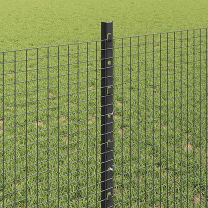 Fence with Posts Grey 0.8 x 25 m Steel