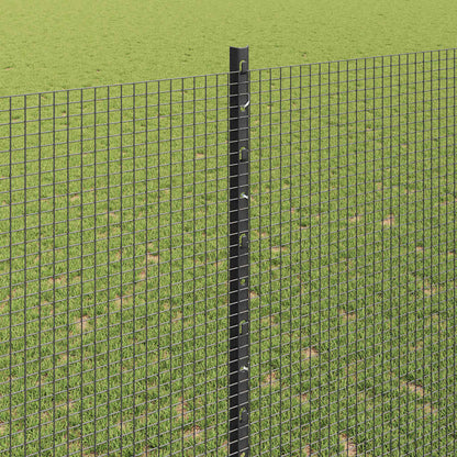 Fence with Posts Grey 1.4 x 25 m Steel