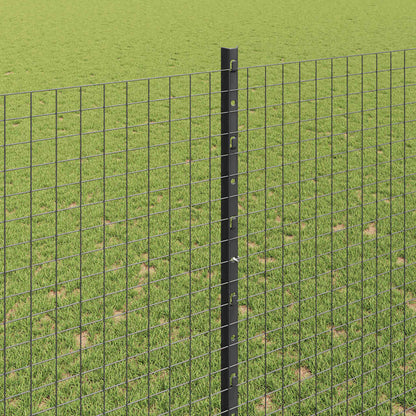 Fence with Posts Grey 1.5 x 25 m Steel
