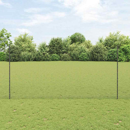 Fence with Posts Grey 1.5 x 25 m Steel