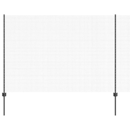 Fence with Posts Grey 1.5 x 25 m Steel