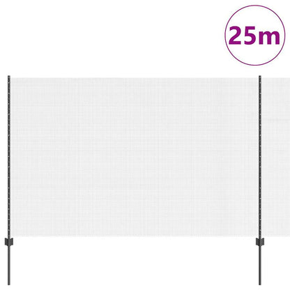 Fence with Posts Grey 1.6 x 25 m Steel