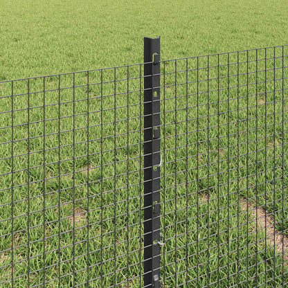 Fence with Posts Grey 0.4 x 50 m Steel
