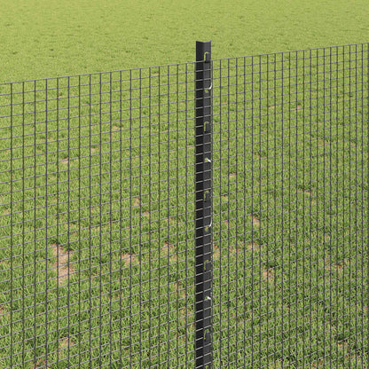 Fence with Posts Grey 1 x 50 m Steel