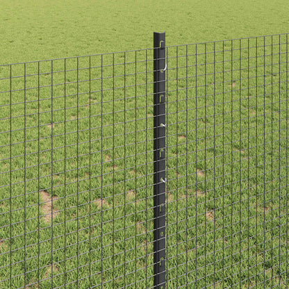 Fence with Posts Grey 1 x 50 m Steel