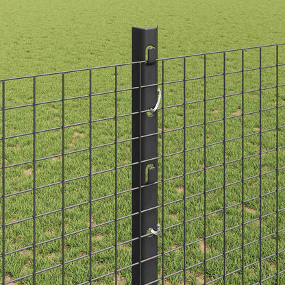 Fence with Posts Grey 1.2 x 50 m Steel